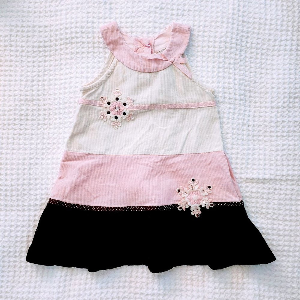 Rare, Too Corduroy Jumper, Size 3T, embellished snowflakes on front, sequins